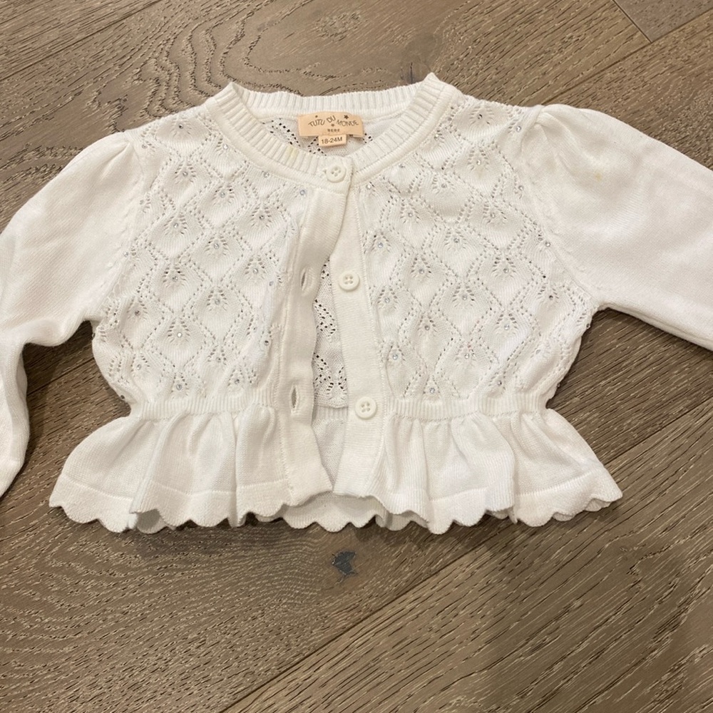 Girls white cardigan